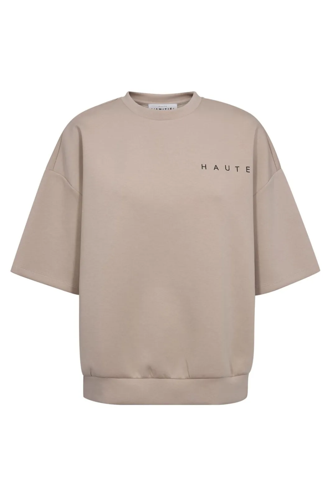 Discount Haute L'Amitié Maxi Split Ss Logo Sweat HL10461 Beige