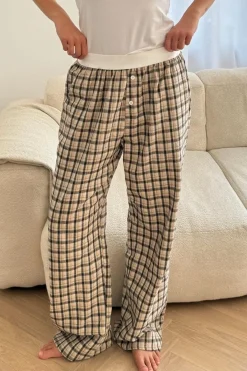 Online BYIC Mayaic Pants bbc Beige Black Checks