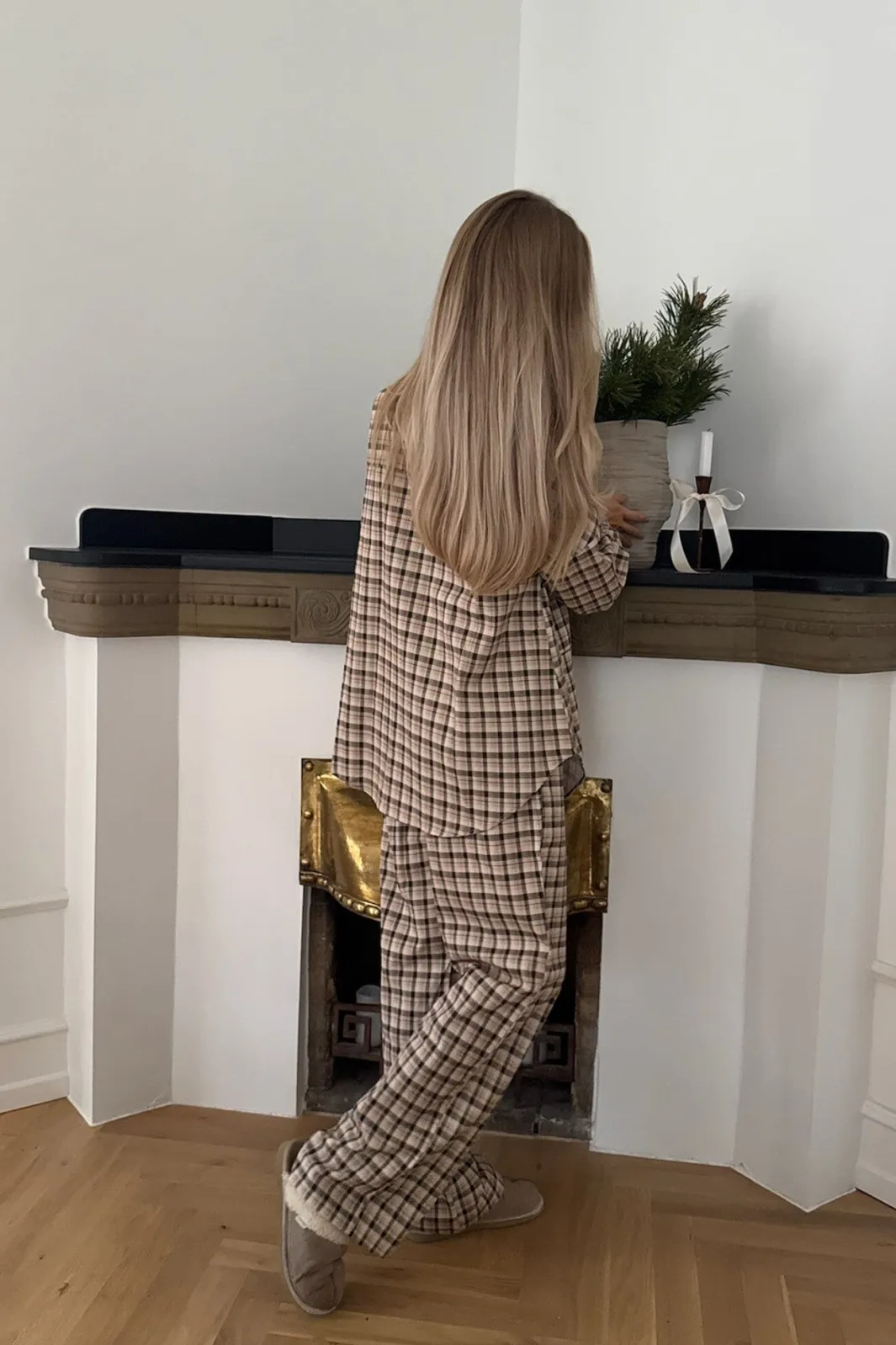 Online BYIC Mayaic Pants bbc Beige Black Checks