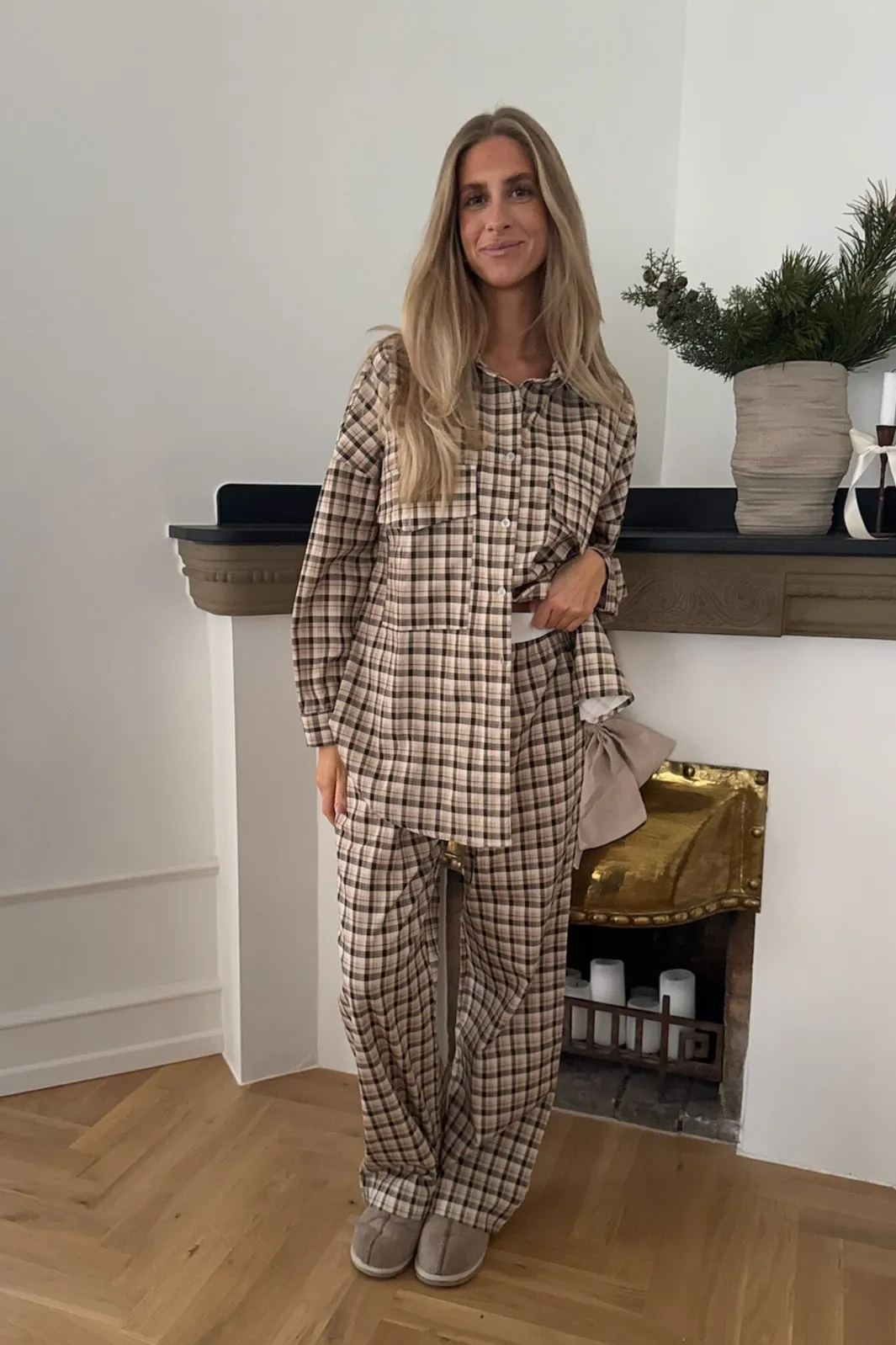 Online BYIC Mayaic Pants bbc Beige Black Checks