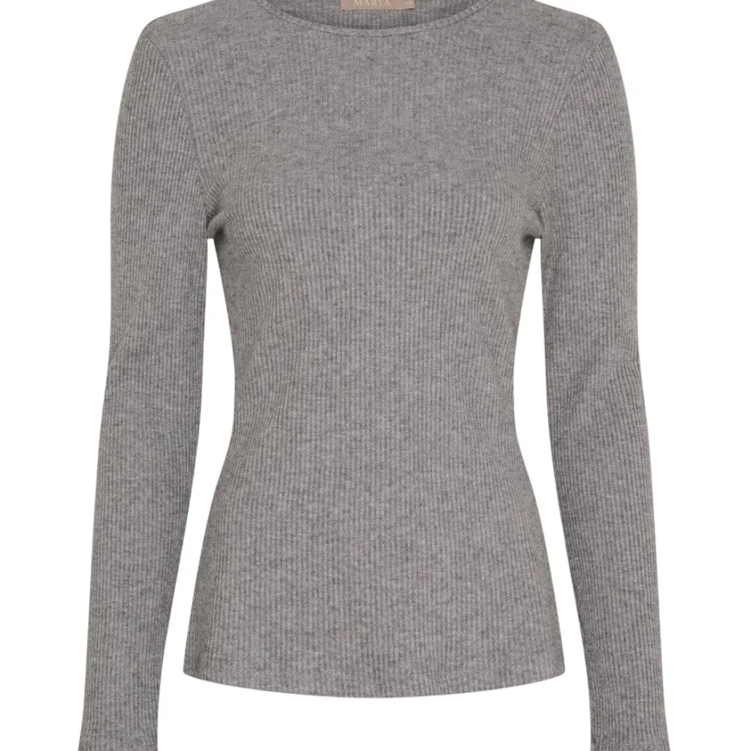 Clearance Marta Du Chateau Mdclunara Ls Tee 38915M Grey