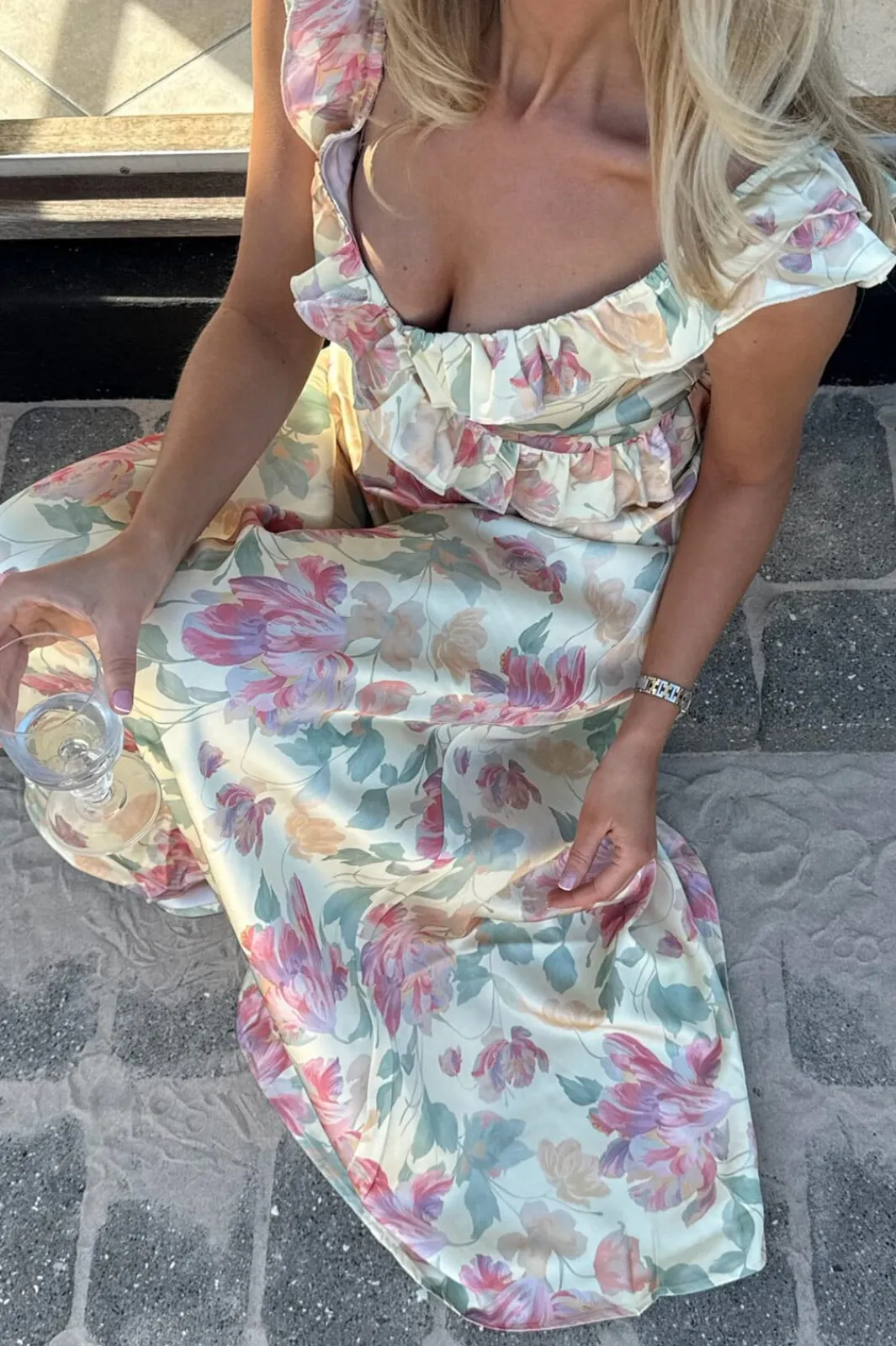 Outlet BYIC Melbaic Dress A23117 Pastel Garden