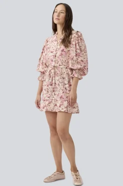 New Modström Meliamd Print Ls Dress 11507 Pink Blossom
