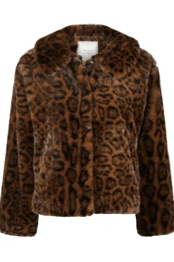 Hot Neo Noir Melodie Leo Faux Fur Jacket Dark Brown
