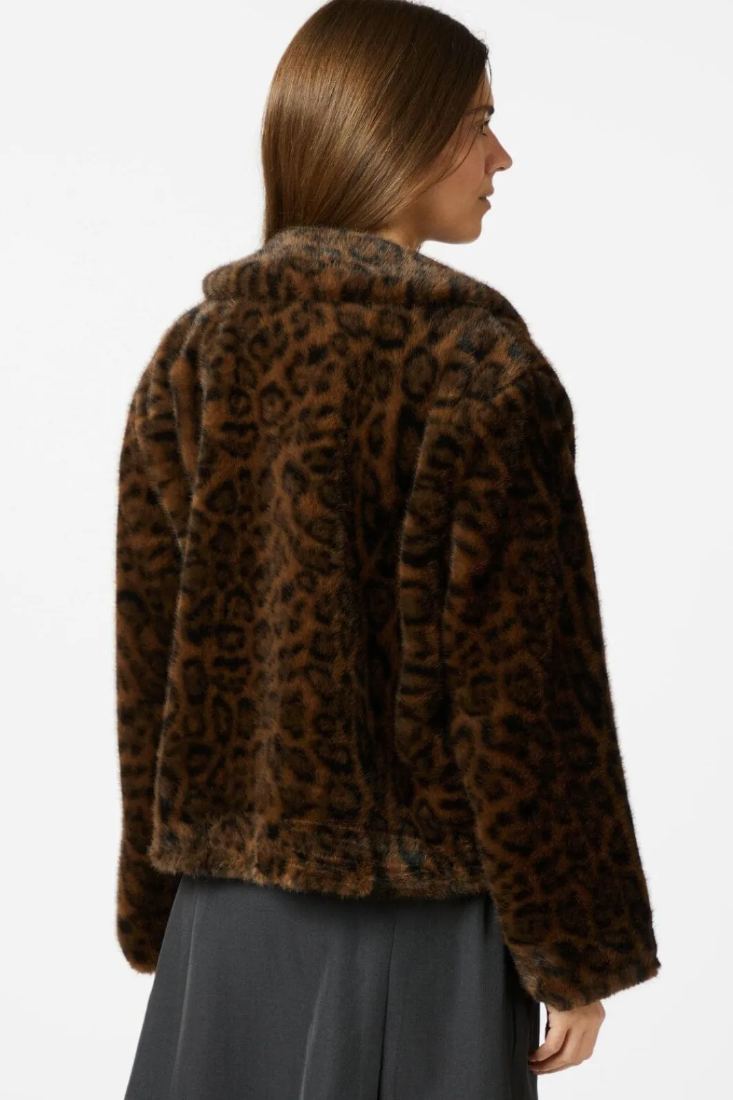 Hot Neo Noir Melodie Leo Faux Fur Jacket Dark Brown