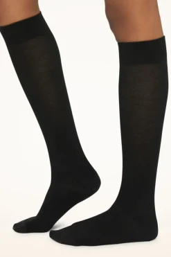 Discount Wolford Merino Knee-highs 7005 Black