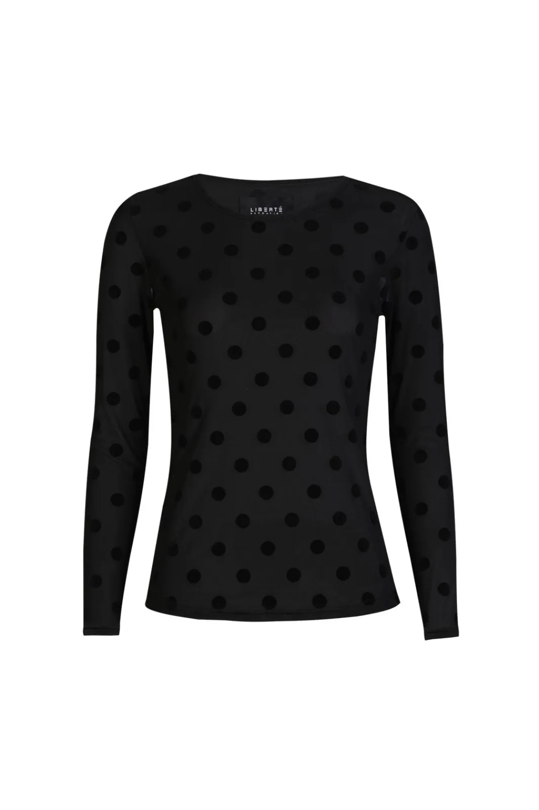 Sale Liberte Mesh Ls Tshirt 22065 Black Big Flock Dot