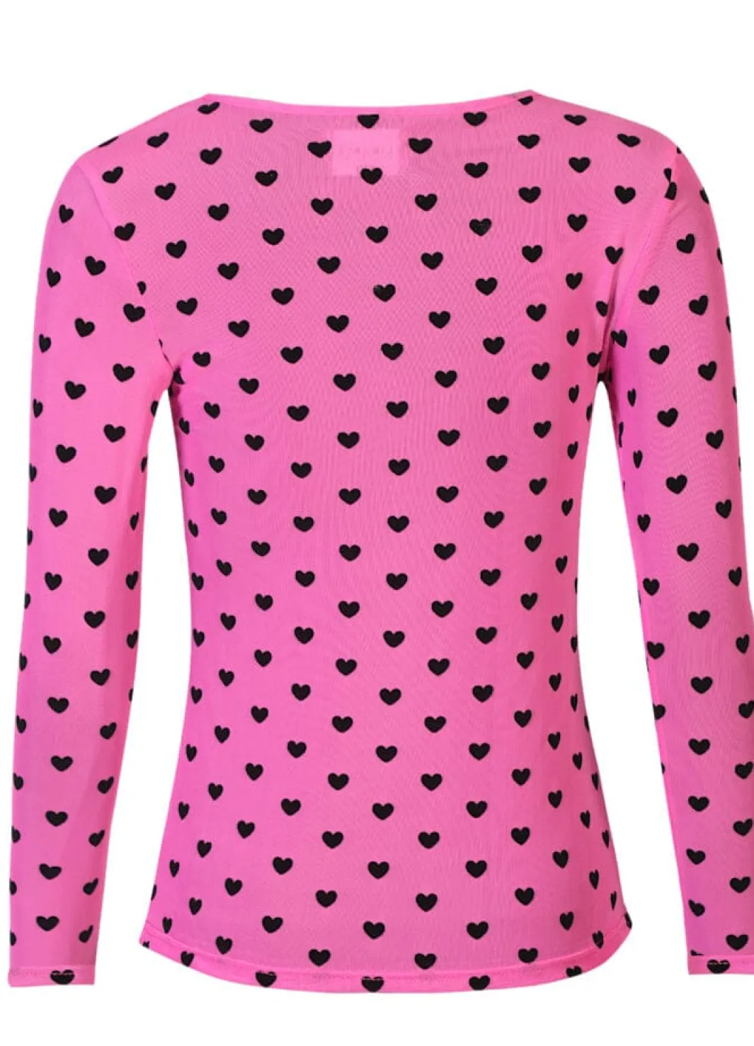 Hot Liberte Mesh Ls Tshirt 22065 Pink Black Flock Heart