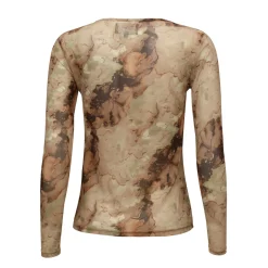 Sale Liberte Mesh-Ls-Tshirt 22065 Brown Gold Marble