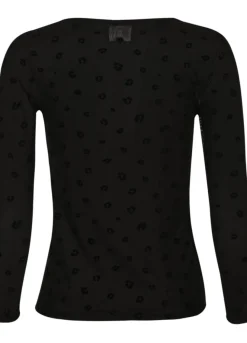 Clearance Liberte Mesh-Ls-Tshirt 22065 Black Flock Leo