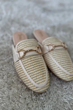 Clearance Bloom Mimosa Mules Beige