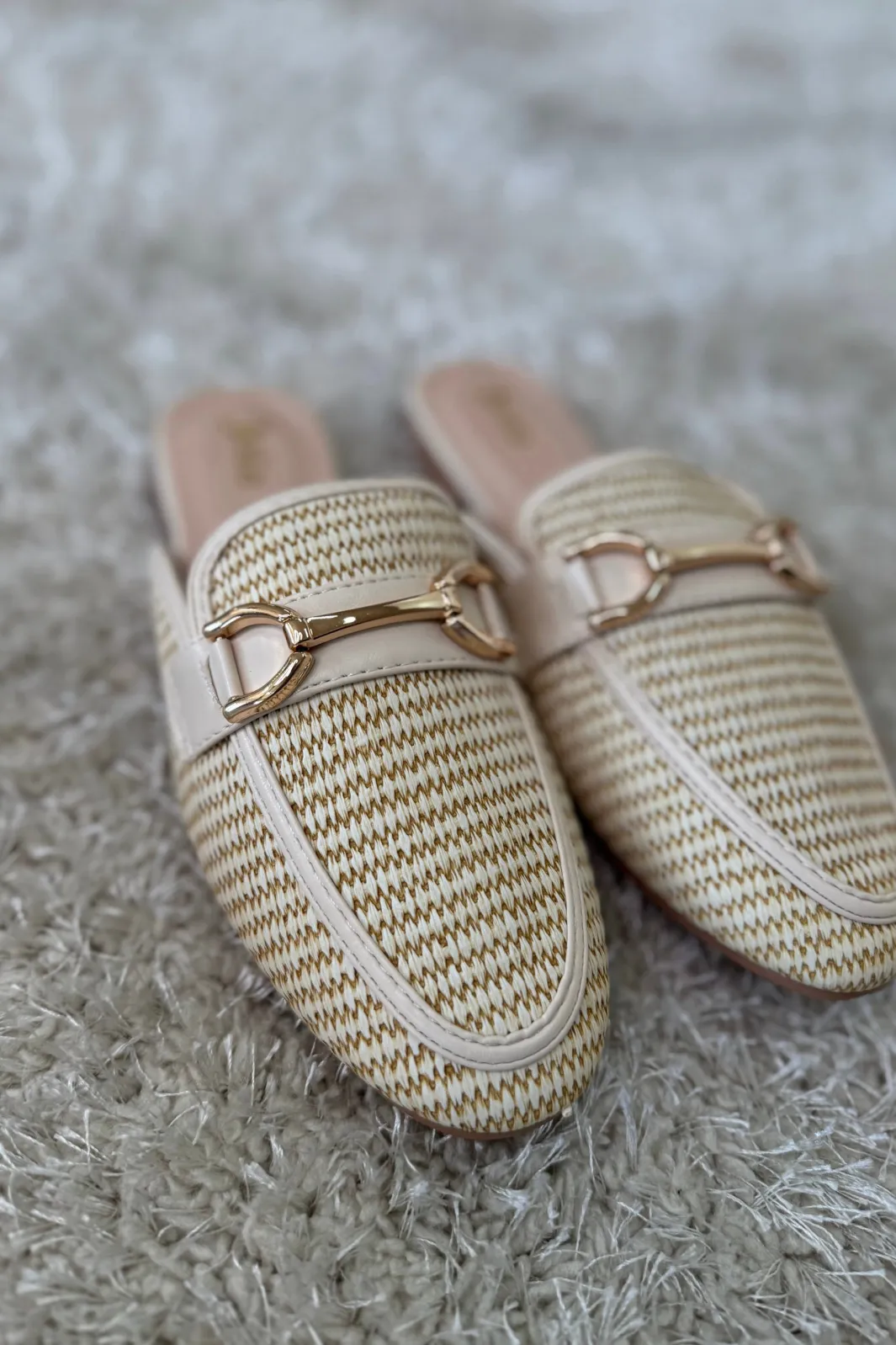 Clearance Bloom Mimosa Mules Beige