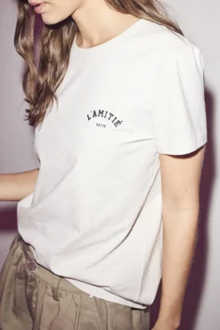 Outlet Haute L'Amitié Mini Curve Logo Tee HL10097 Pearl Melange