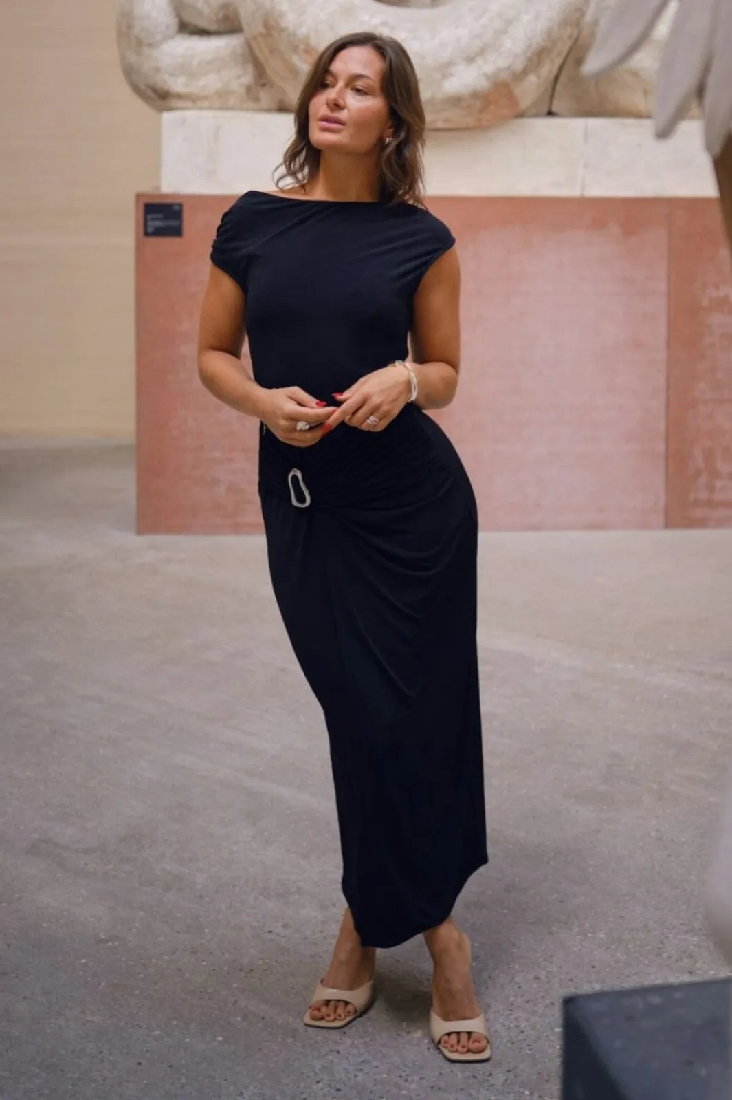 Best Neo Noir Minja Drapy Dress 165728 100