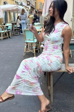 BYIC Miraic Mesh Dress A23631 Pink Flower Blush Print