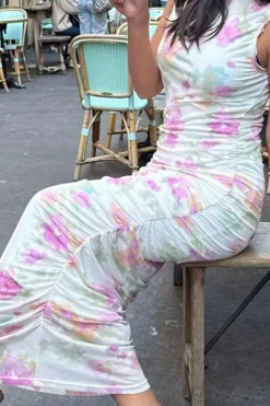 BYIC Miraic Mesh Dress A23631 Pink Flower Blush Print