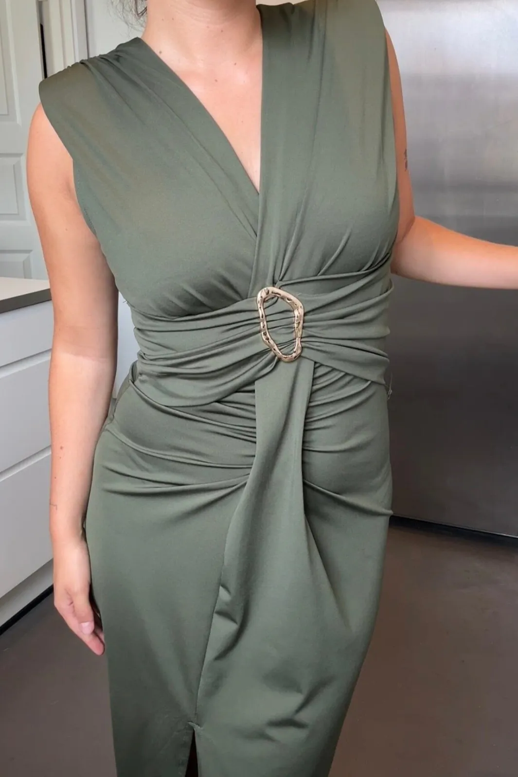 A-bee Mirella Dress Khaki