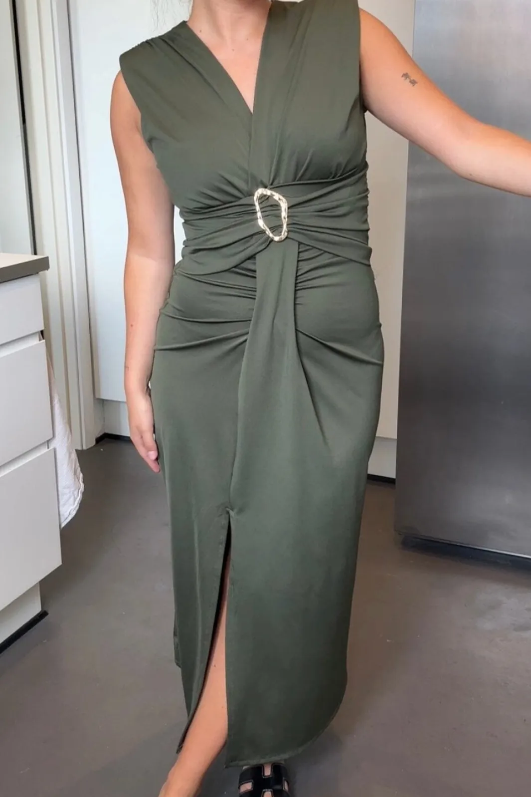 A-bee Mirella Dress Khaki