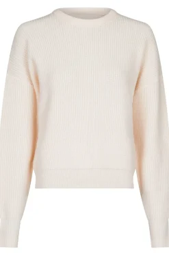 Hot Neo Noir Moana Solid Knit Blouse Off White