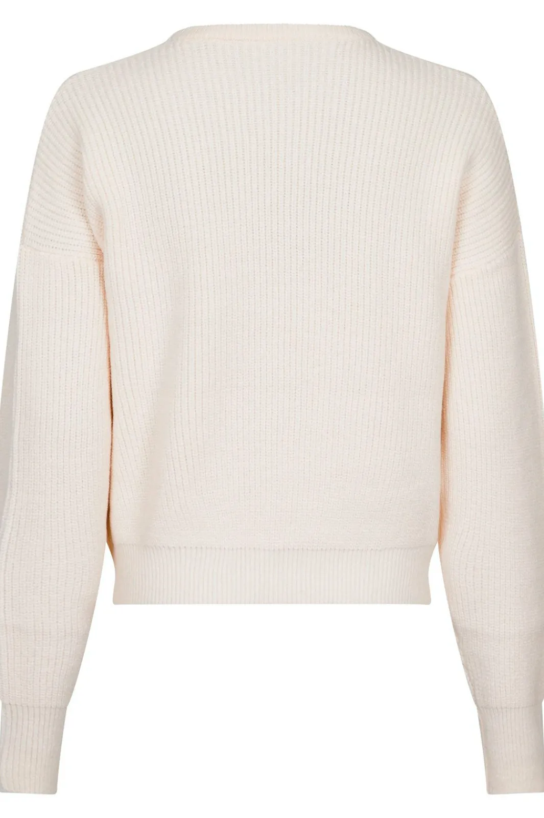 Hot Neo Noir Moana Solid Knit Blouse Off White