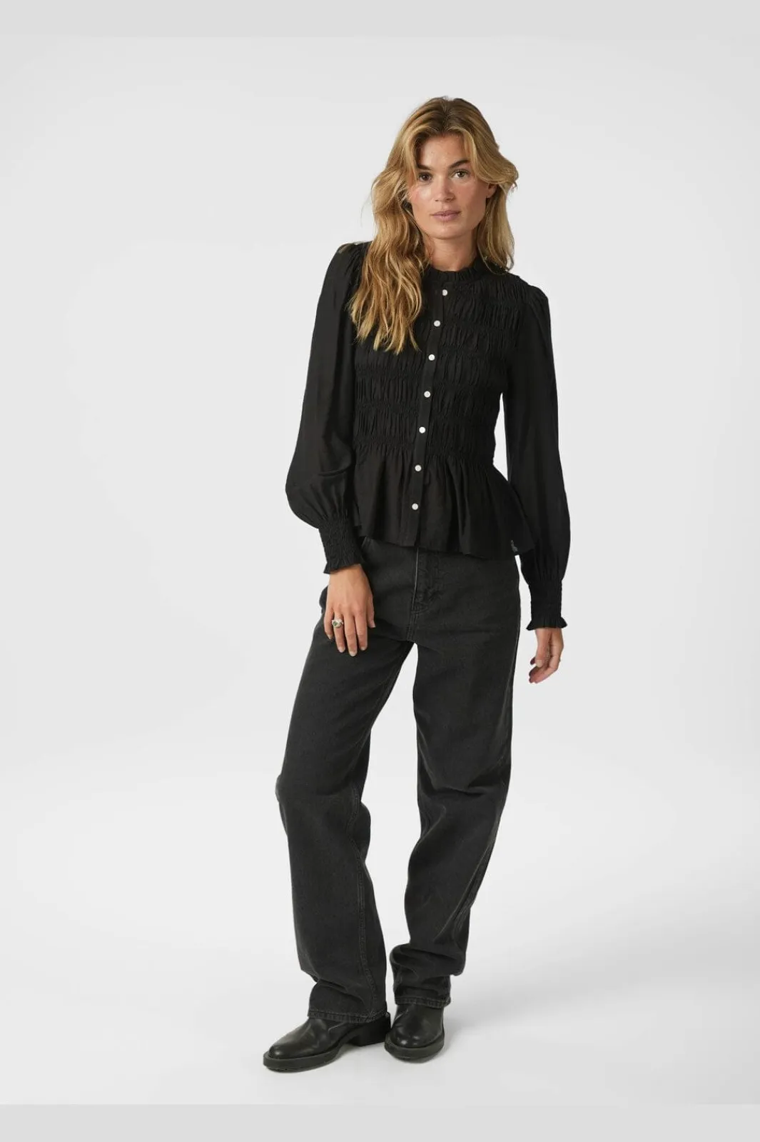 New Neo Noir Mocca Smock Blouse 166155 100