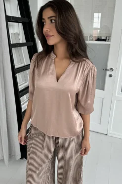 Best Continue Moe V Neck Satin 14971 Nougat