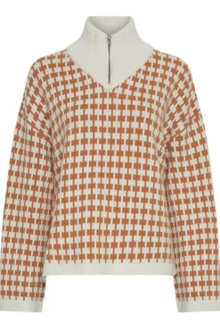 Hot Moss Copenhagen Mschamaria Zip Pullover 19172 Egret C Spice