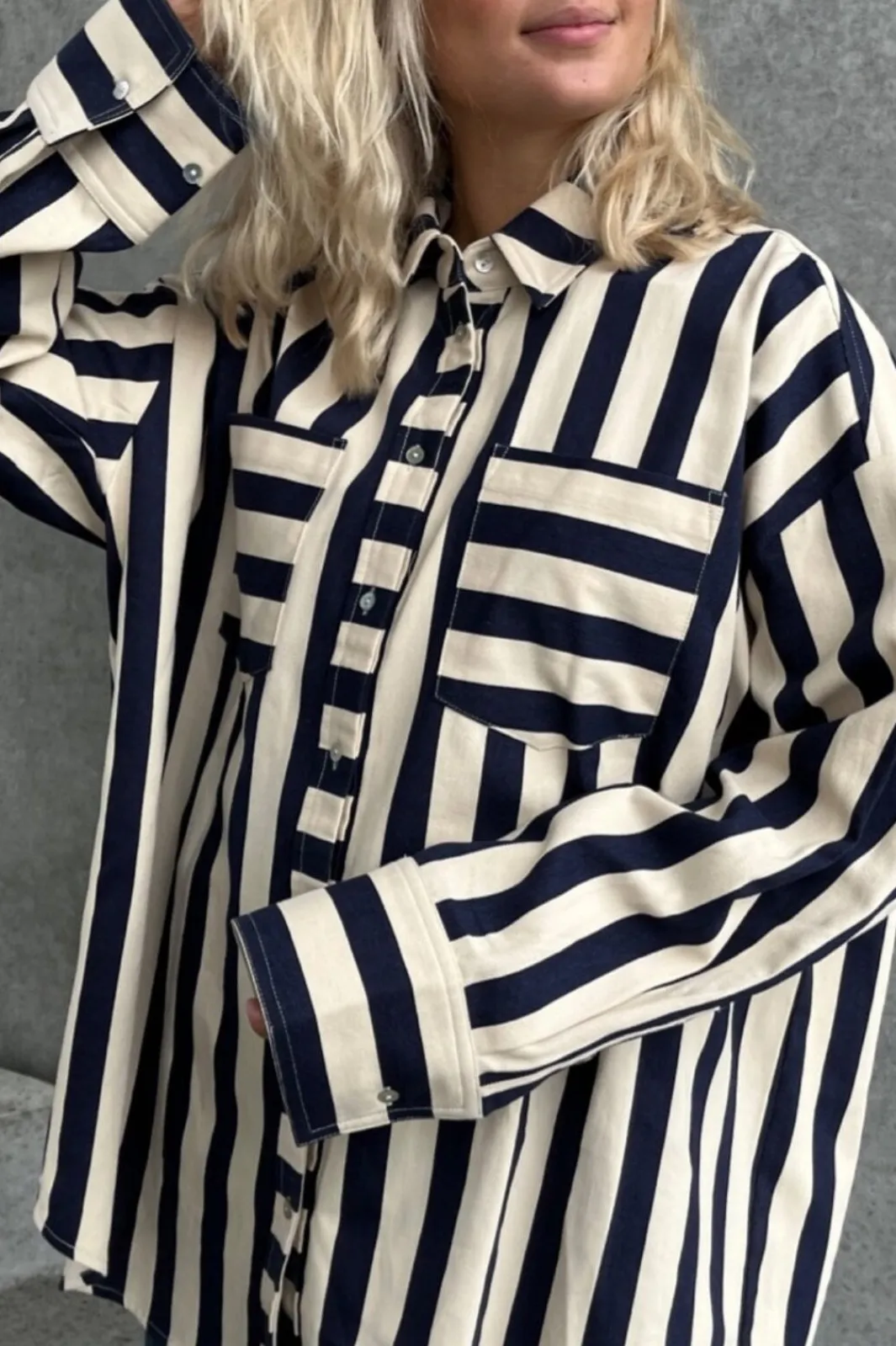 Clearance Stories From The Atelier By Copenhagen Shoes My Beloved Shirt 224 Blue/Beige