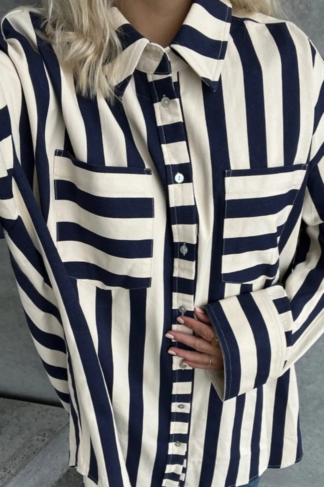 Clearance Stories From The Atelier By Copenhagen Shoes My Beloved Shirt 224 Blue/Beige