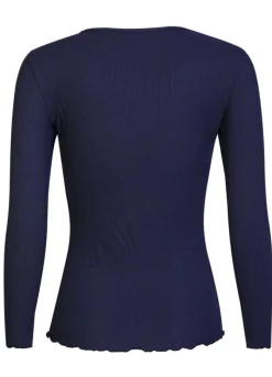 Hot Liberte Natalia Ls Round Neck Blouse 9914 Midnigtth Navy