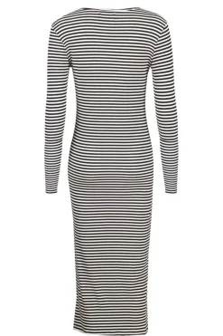 New Liberte Natalia-Ls-Dress Black Creme Small Stripe