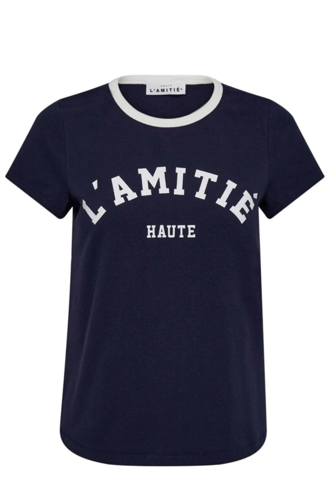 Haute L'Amitié Neckline Logo Tee HL10006 Navy/Off-White