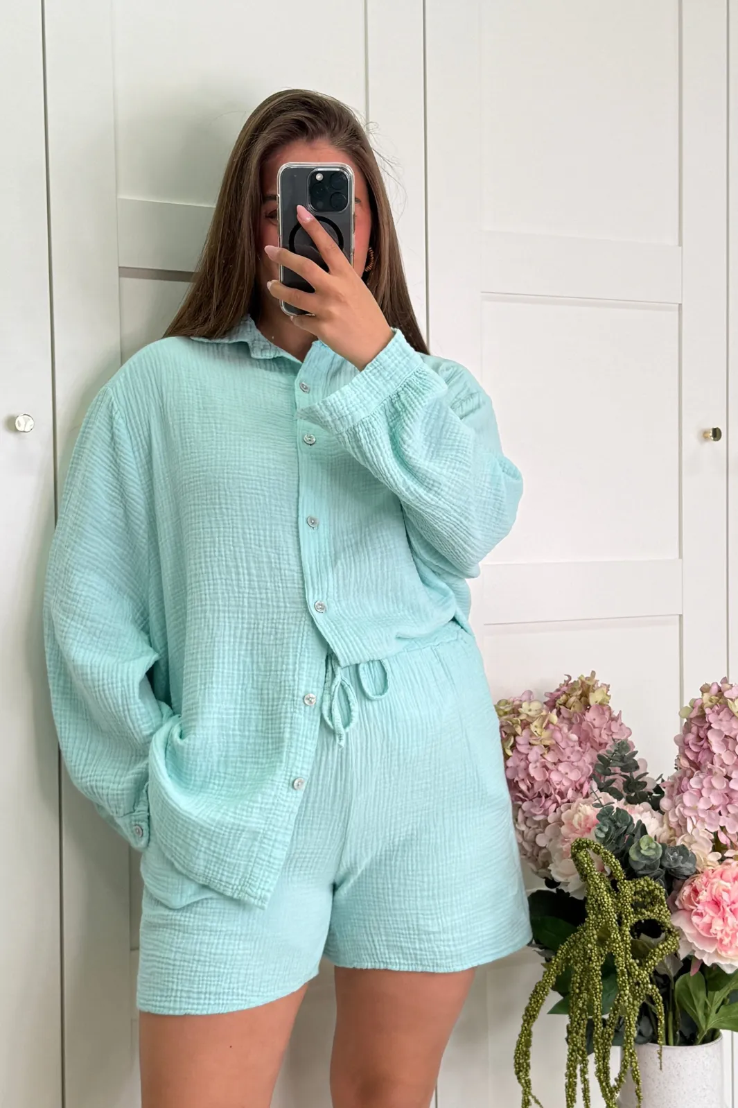 A-bee Nelly Skjorte Aqua Marine