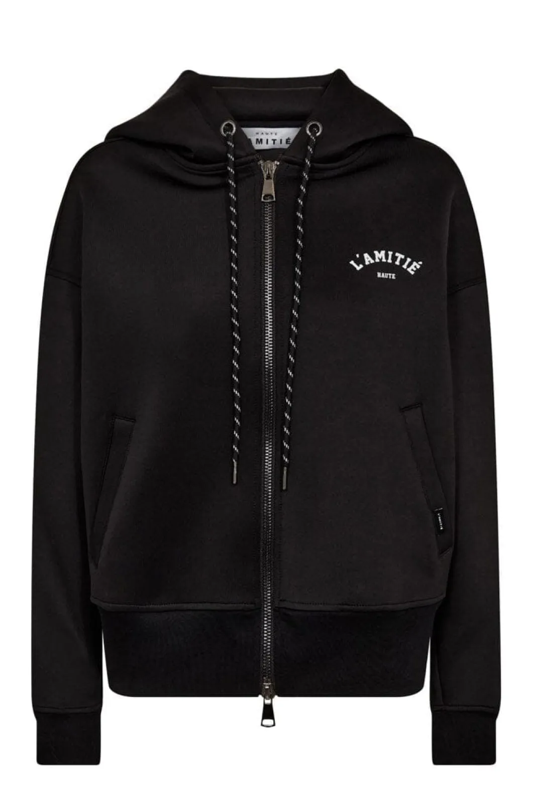 Sale Haute L'Amitié Neo Crop Zip Hoodie HL10266 Black