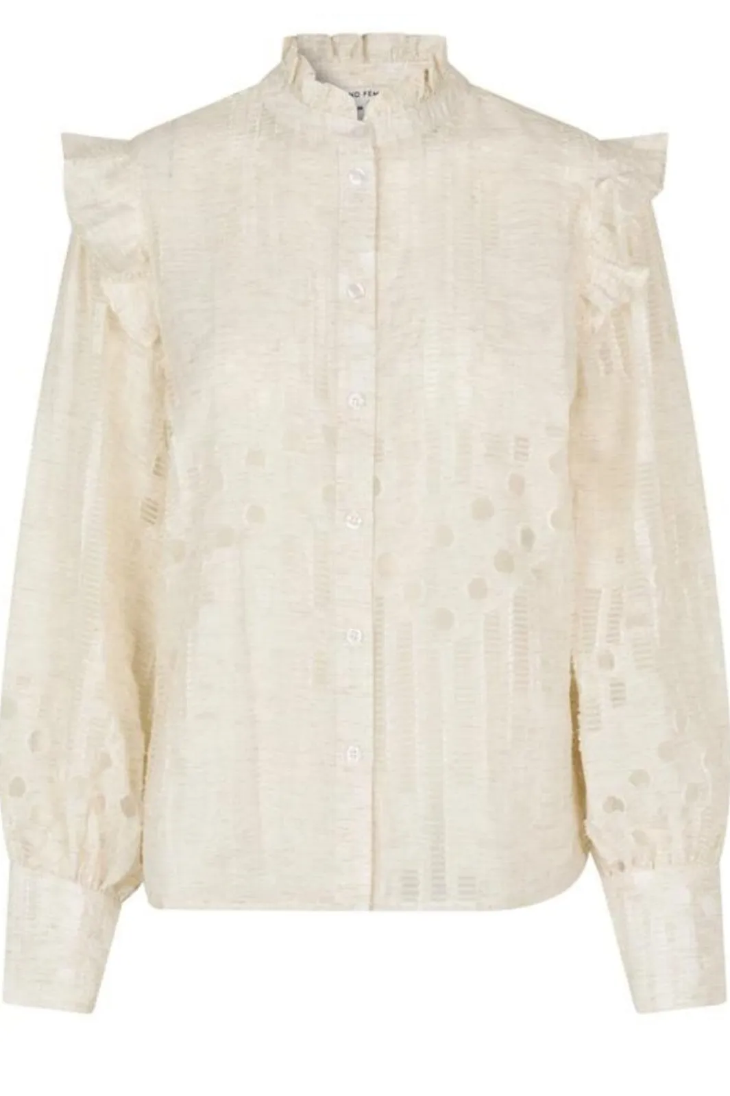 Clearance Second Female Nete Frill Shirt 59393 1044 Coconut Milk