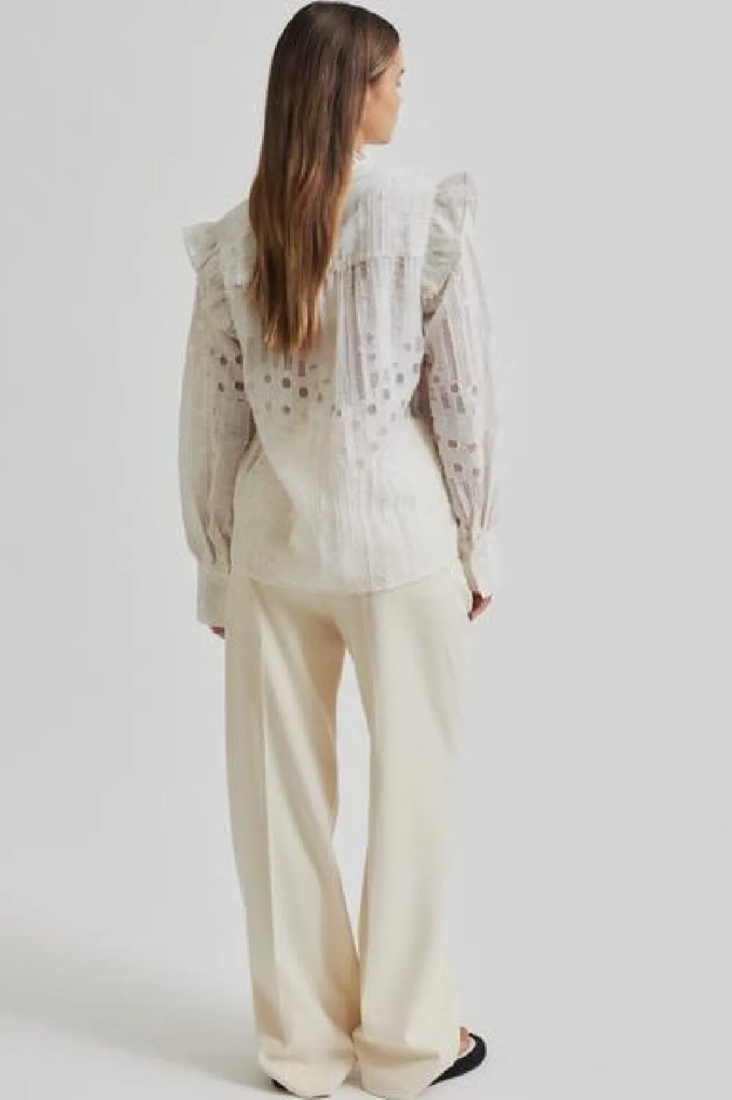 Clearance Second Female Nete Frill Shirt 59393 1044 Coconut Milk