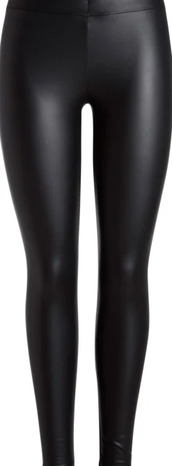 Outlet Pieces New Shiny Fleece Leggings Black