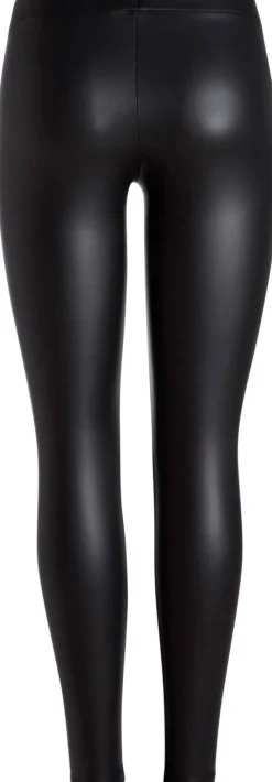 Outlet Pieces New Shiny Fleece Leggings Black