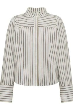 Discount Gossia Nicogo Shirt G2851 Off-White/Brown Stripes