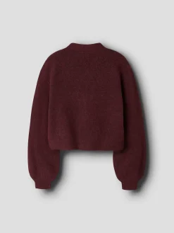 Outlet Name It Nkfrina Ls Knit Card 4881437 Burgundy Black Bow