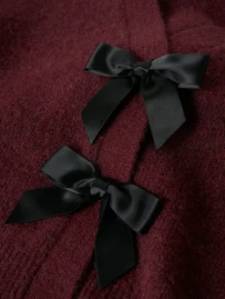Outlet Name It Nkfrina Ls Knit Card 4881437 Burgundy Black Bow