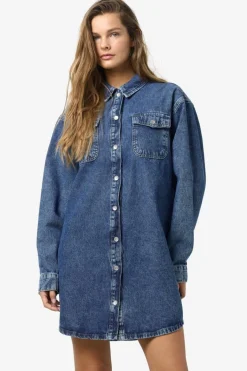 New Noisy May Nmalva L/S Denim Dress Az351Mb Fwd 4581207 Medium Blue Denim