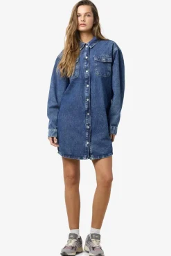 New Noisy May Nmalva L/S Denim Dress Az351Mb Fwd 4581207 Medium Blue Denim