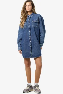 New Noisy May Nmalva L/S Denim Dress Az351Mb Fwd 4581207 Medium Blue Denim