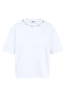 Hot Noisy May Nmbelle S/S Simili T-Shirt Fwd 4930162 Bright White Neck Simili