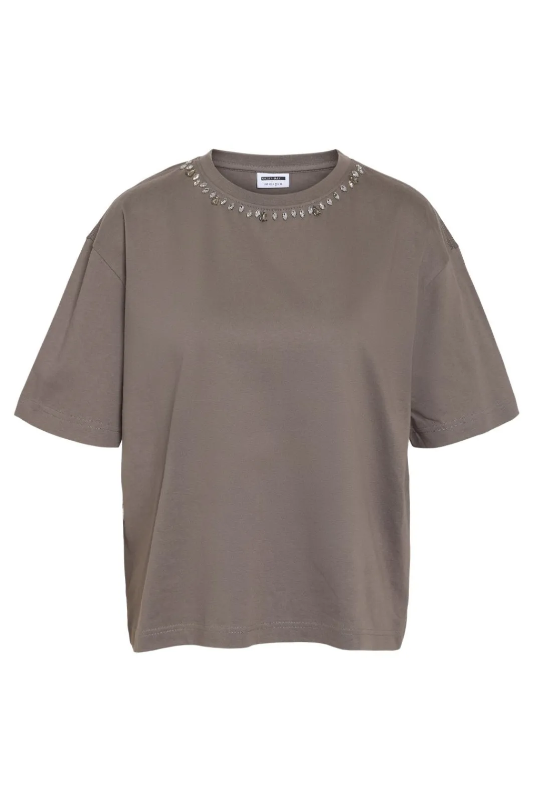 Best Noisy May Nmbelle S/S Simili T-Shirt Fwd 4865620 Charcoal Gray Neck Simili