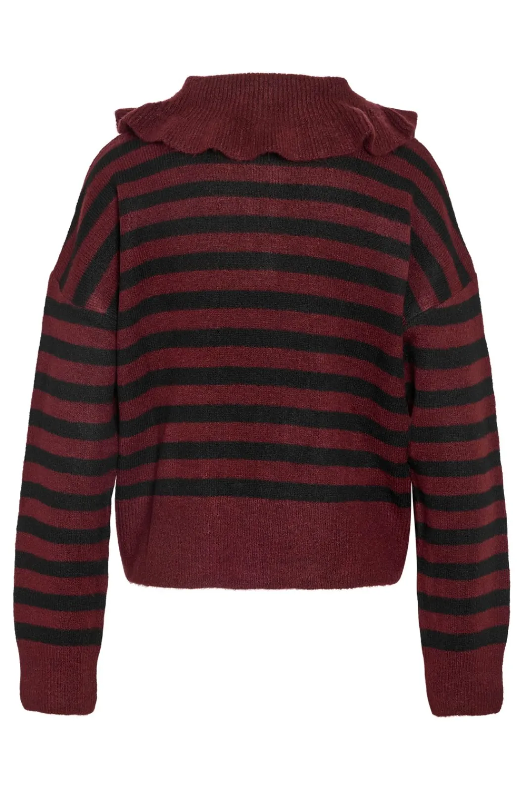 Noisy May Nmbrooke L/S Frill Collar Knit 4924582 Windsor Wine Black