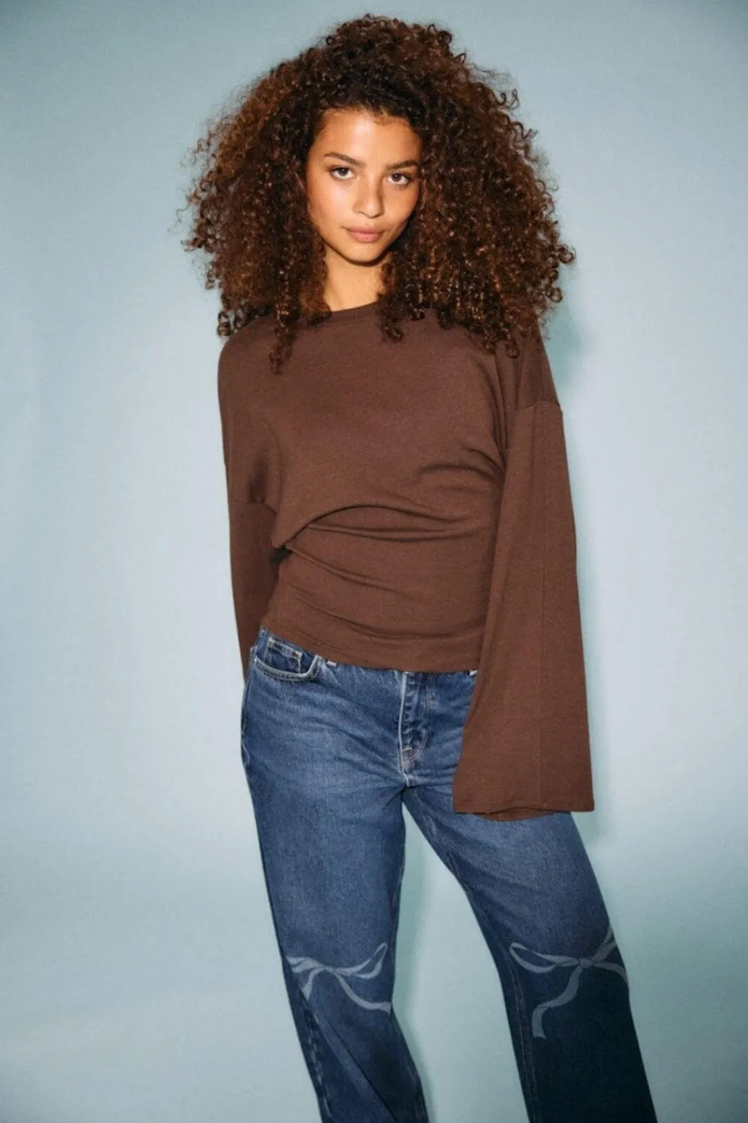Best Noisy May Nmeden L/S Wide Sleeve Top Fwd 4964839 Chocolate Brown