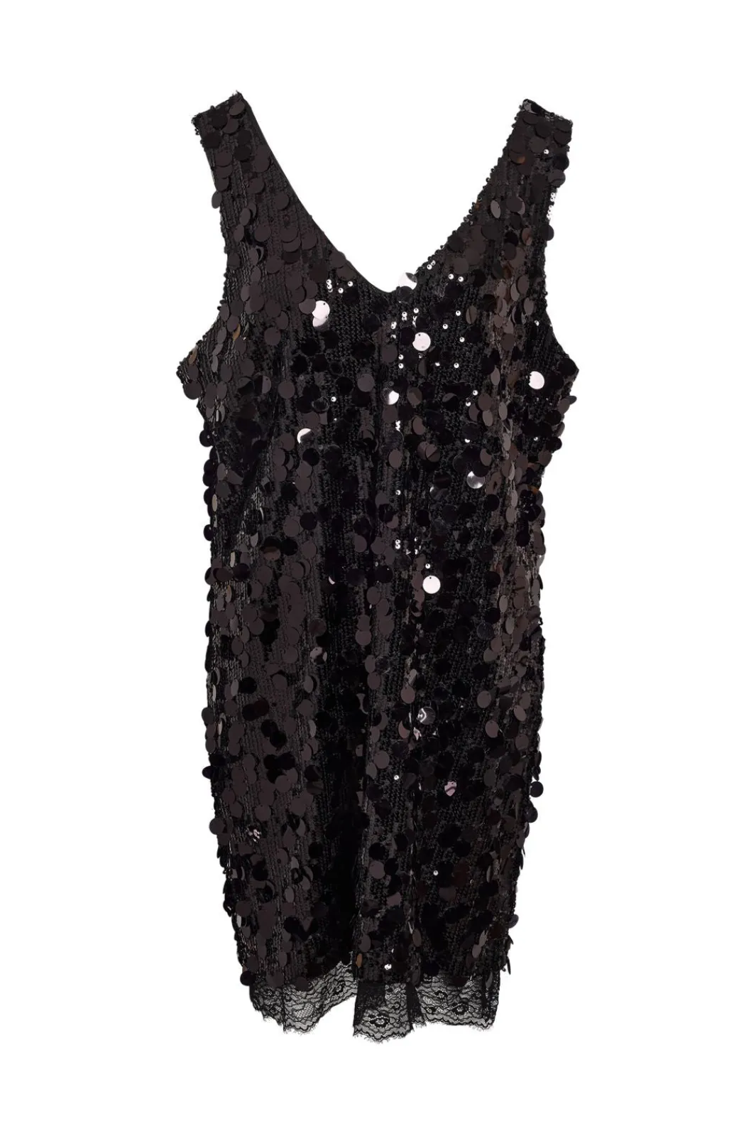 Hot Noisy May Nmelva S/L Sequin Mini Dress 4845519 Black Black Lace