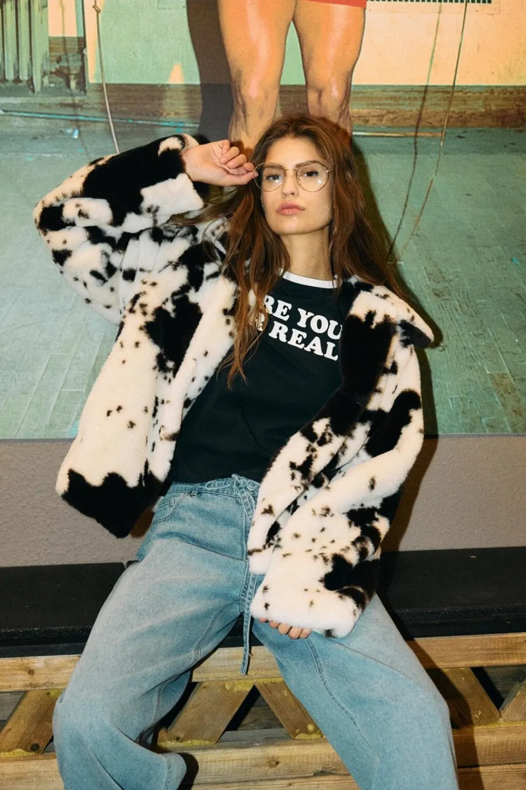 Best Noisy May Nmeve Fur Jacket 4847477 Birch Cow